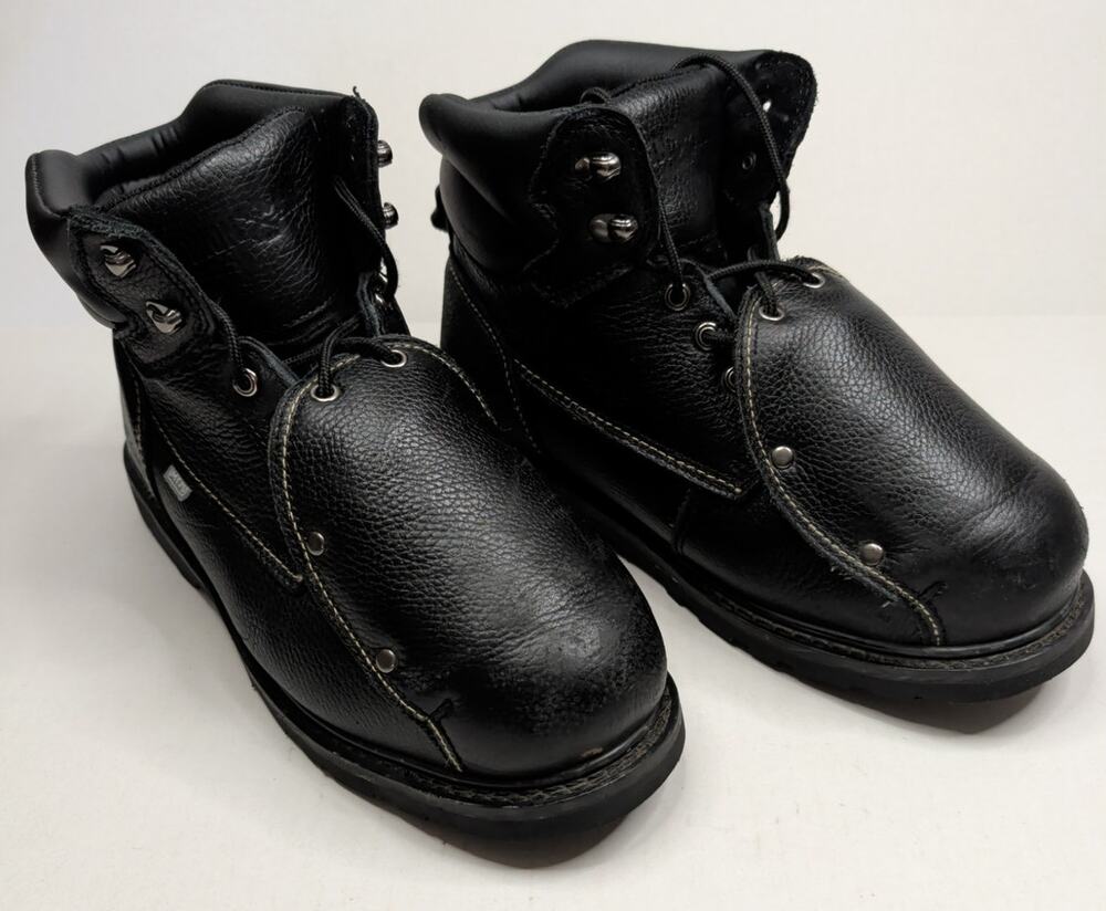 Iron Age Work Boots IA5016 Men Size 10M Black Leather Met Guard Safety Toe Oil